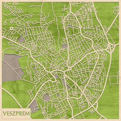 Veszprém 3D fa várostérkép fali dekoráció – Natura Products