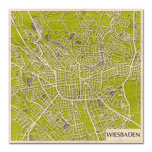 Wiesbaden 3D fa várostérkép fali dekoráció – Natura Products