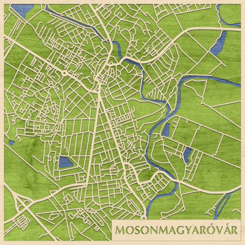 Mosonmagyaróvár 3D fa várostérkép fali dekoráció – Natura Products