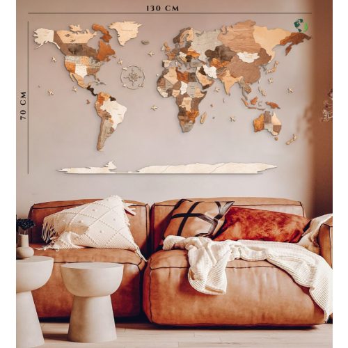 Fa Világtérkép 3D puzzle falitérkép 130x65