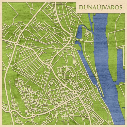 Dunaújváros 3D fa várostérkép fali dekoráció – Natura Products