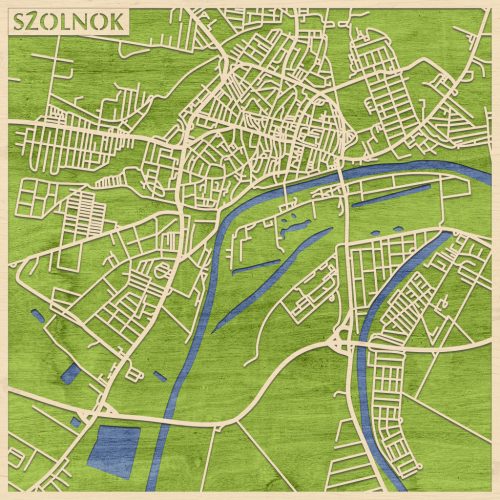 Szolnok 3D fa várostérkép fali dekoráció – Natura Products