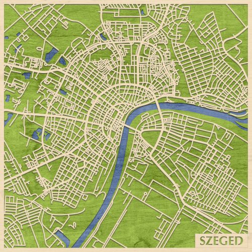 Szeged 3D fa várostérkép fali dekoráció – Natura Products