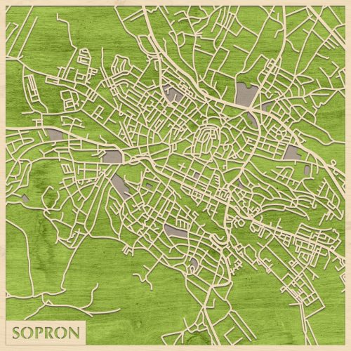 Sopron 3D fa várostérkép fali dekoráció – Natura Products