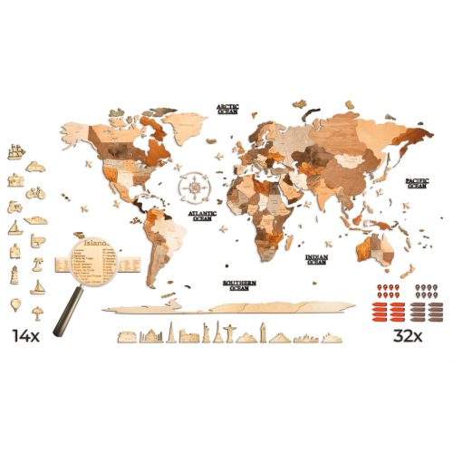 3D Fali Puzzle | Világtérkép Extra