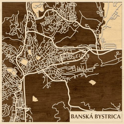 Besztercebánya – Banská Bystrica 3D fa várostérkép fali dekoráció – Natura Products