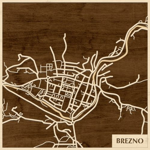 Breznóbánya – Brezno 3D fa várostérkép fali dekoráció – Natura Products