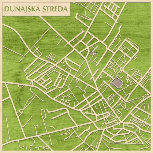 Dunaszerdahely – Dunajská Streda 3D fa várostérkép fali dekoráció – Natura Products