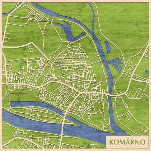 Komárom – Komárno 3D fa várostérkép fali dekoráció – Natura Products