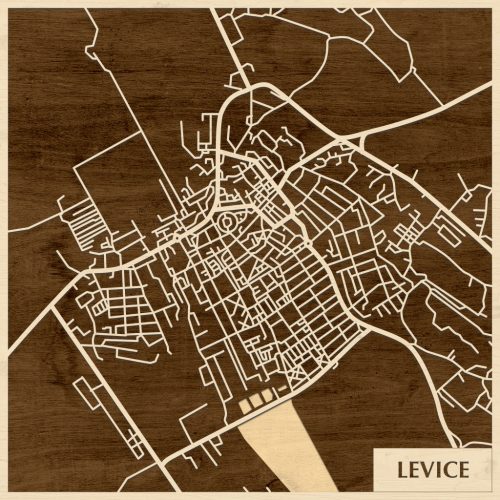 Léva – Levice 3D fa várostérkép fali dekoráció – Natura Products