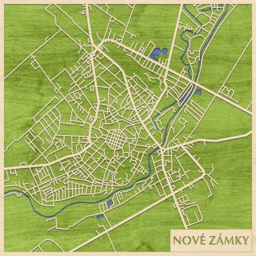 Érsekújvár – Nové Zámky 3D fa várostérkép fali dekoráció – Natura Products