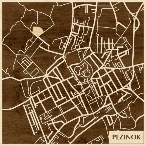 Bazin – Pezinok 3D fa várostérkép fali dekoráció – Natura Products