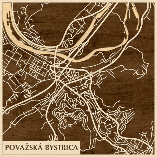 Vágbeszterce – Považská Bystrica 3D fa várostérkép fali dekoráció – Natura Products
