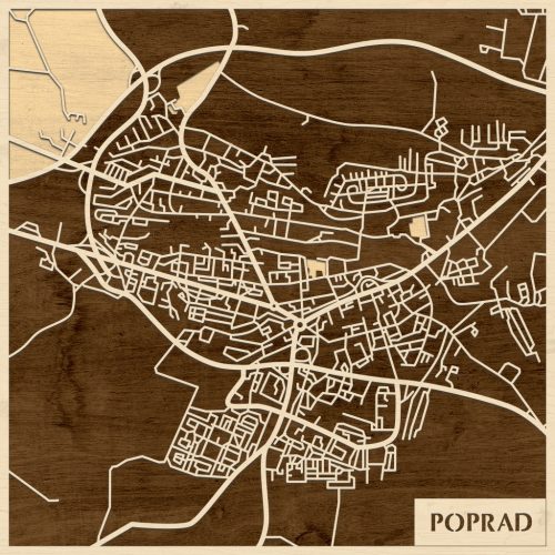 Poprád – Poprad 3D fa várostérkép fali dekoráció – Natura Products