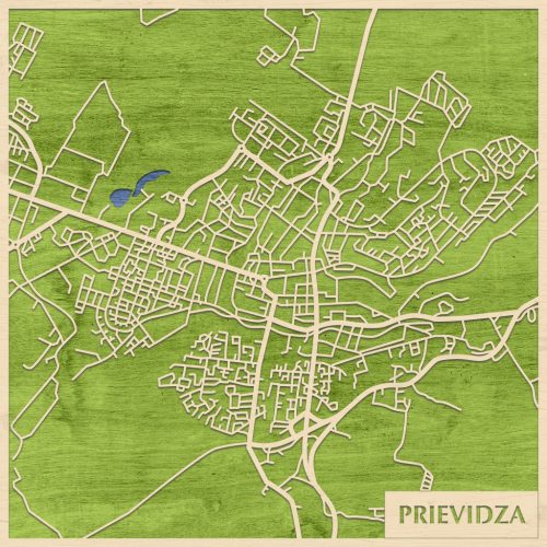 Privigye – Prievidza 3D fa várostérkép fali dekoráció – Natura Products