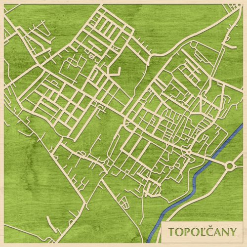 Nagytapolcsány – Topoľčany 3D fa várostérkép fali dekoráció – Natura Products