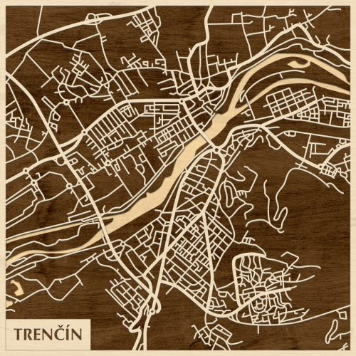 Trencsén – Trenčín 3D fa várostérkép fali dekoráció – Natura Products