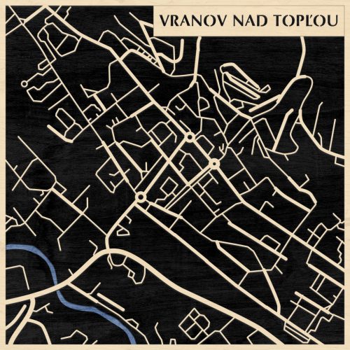 Varannó – Vranov nad Topľou 3D fa várostérkép fali dekoráció – Natura Products