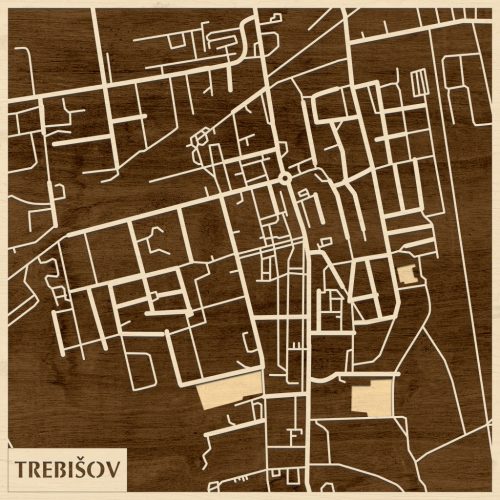 Tőketerebes – Trebišov 3D fa várostérkép fali dekoráció – Natura Products