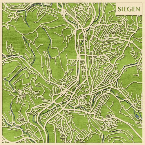 Siegen 3D fa várostérkép fali dekoráció – Natura Products