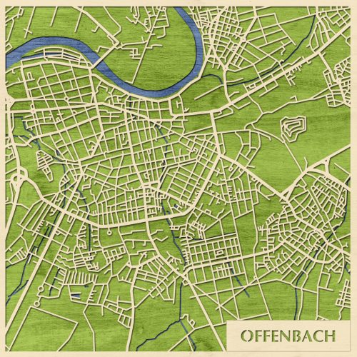 Offenbach 3D fa várostérkép fali dekoráció – Natura Products