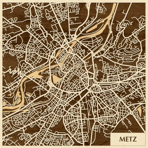 Metz 3D fa várostérkép fali dekoráció – Natura Products