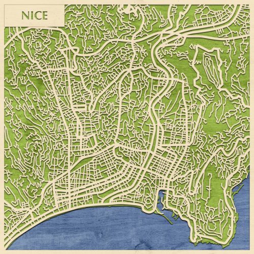 Nizza – Nice 3D fa várostérkép fali dekoráció – Natura Products