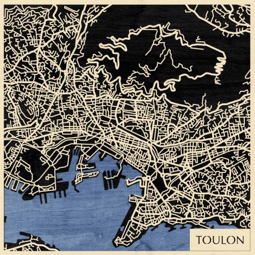 Toulon 3D fa várostérkép fali dekoráció – Natura Products