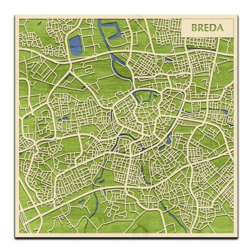 Breda 3D fa várostérkép fali dekoráció – Natura Products
