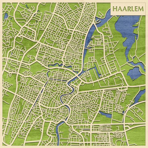 Haarlem 3D fa várostérkép fali dekoráció – Natura Products