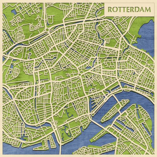 Rotterdam 3D fa várostérkép fali dekoráció – Natura Products