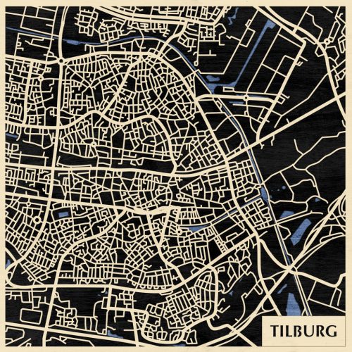 Tilburg 3D fa várostérkép fali dekoráció – Natura Products