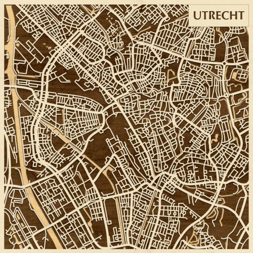 Utrecht 3D fa várostérkép fali dekoráció – Natura Products