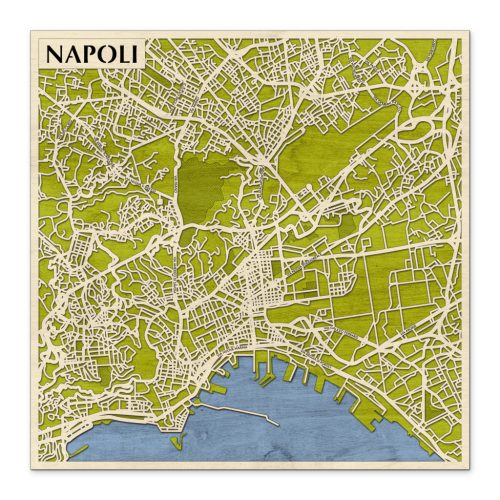 Nápoly – Napoli 3D fa várostérkép fali dekoráció – Natura Products
