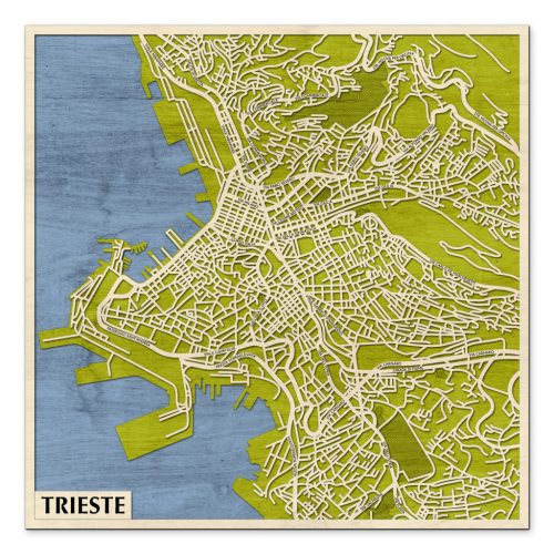 Trieszt – Trieste 3D fa várostérkép fali dekoráció – Natura Products
