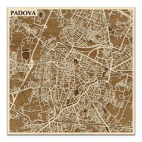 Padova – Pádua 3D fa várostérkép fali dekoráció – Natura Products