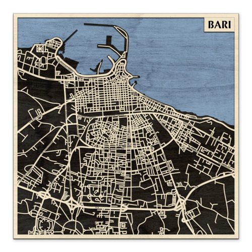 Bari 3D fa várostérkép fali dekoráció – Natura Products