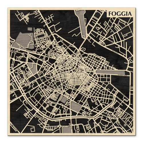Foggia 3D fa várostérkép fali dekoráció – Natura Products