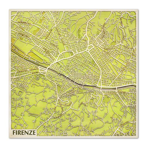 Firenze 3D fa várostérkép fali dekoráció – Natura Products