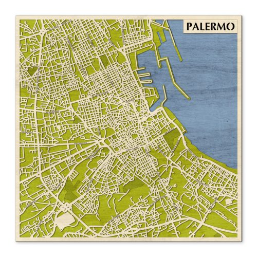 Palermo 3D fa várostérkép fali dekoráció – Natura Products