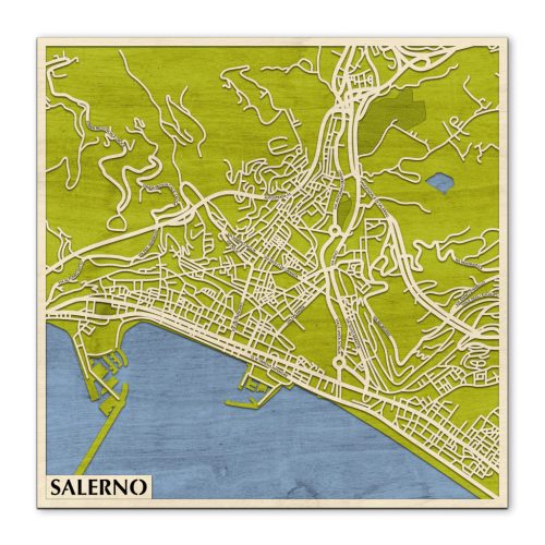 Salerno 3D fa várostérkép fali dekoráció – Natura Products