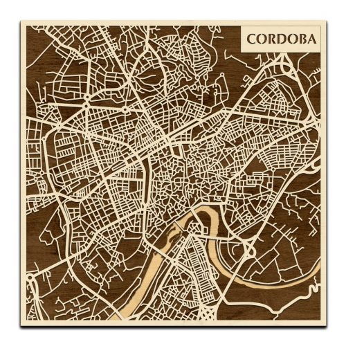 Córdoba 3D fa várostérkép fali dekoráció – Natura Products