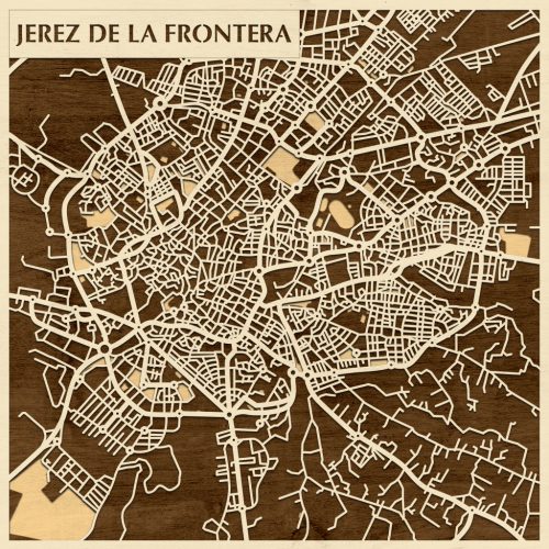 Jerez de la Frontera 3D fa várostérkép fali dekoráció – Natura Products