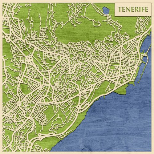 Tenerife 3D fa várostérkép fali dekoráció – Natura Products