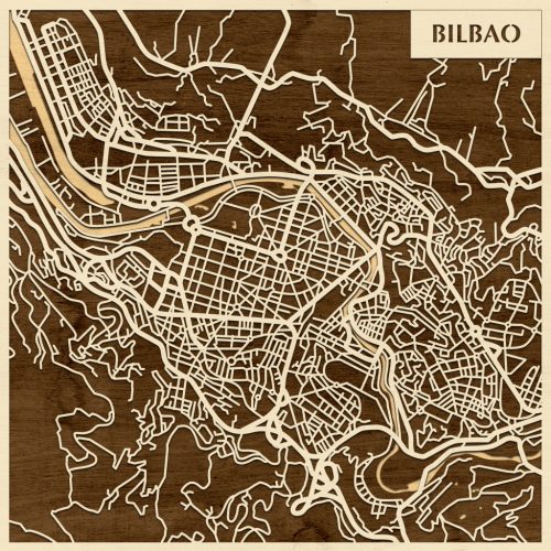 Bilbao 3D fa várostérkép fali dekoráció – Natura Products