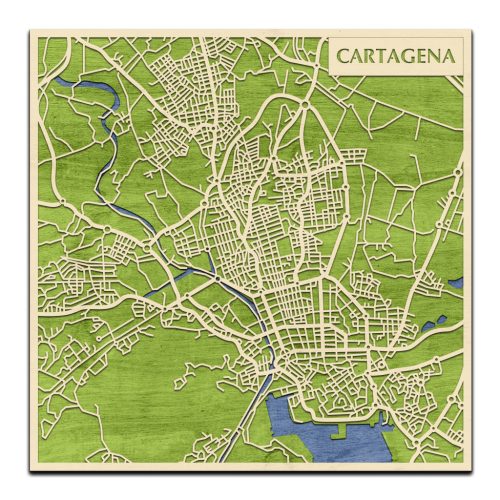 Cartagena 3D fa várostérkép fali dekoráció – Natura Products