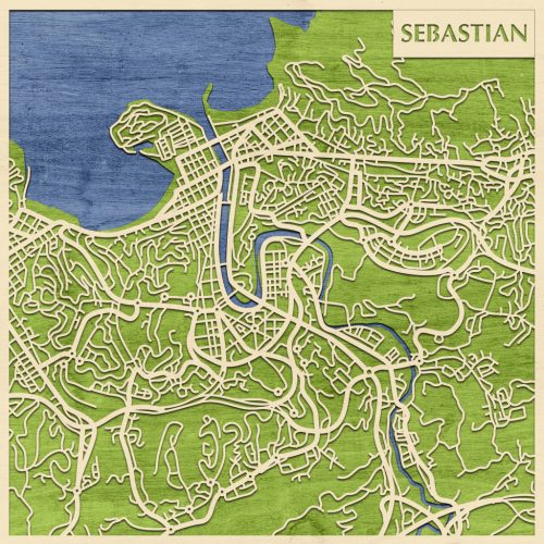 San Sebastián 3D fa várostérkép fali dekoráció – Natura Products
