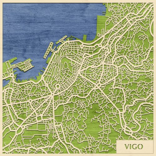 Vigo 3D fa várostérkép fali dekoráció – Natura Products