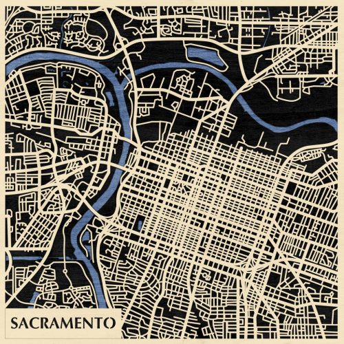 Sacramento 3D fa várostérkép fali dekoráció – Natura Products