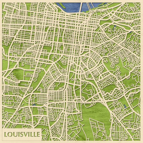Louisville 3D fa várostérkép fali dekoráció – Natura Products